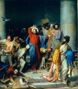 Carl Heinrich Bloch Jesus casting out the money changers at the temple Spain oil painting artist